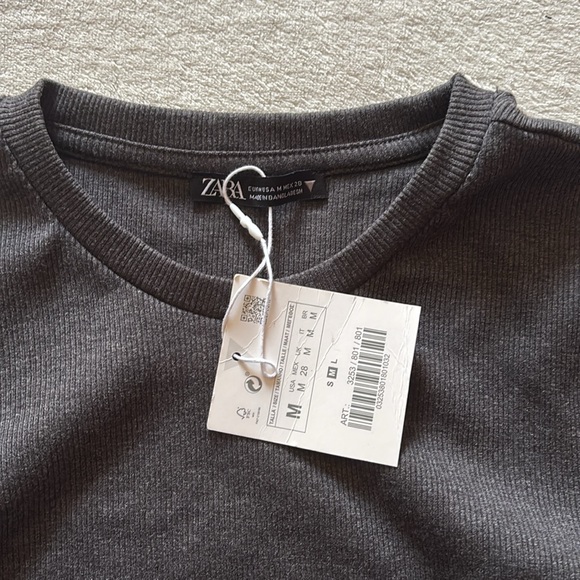 ZARA Ribbed Ruched Tee Mini Dress - Picture 5 of 5